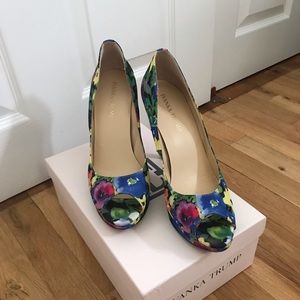 Ivanka Peep Toe Flower Heels